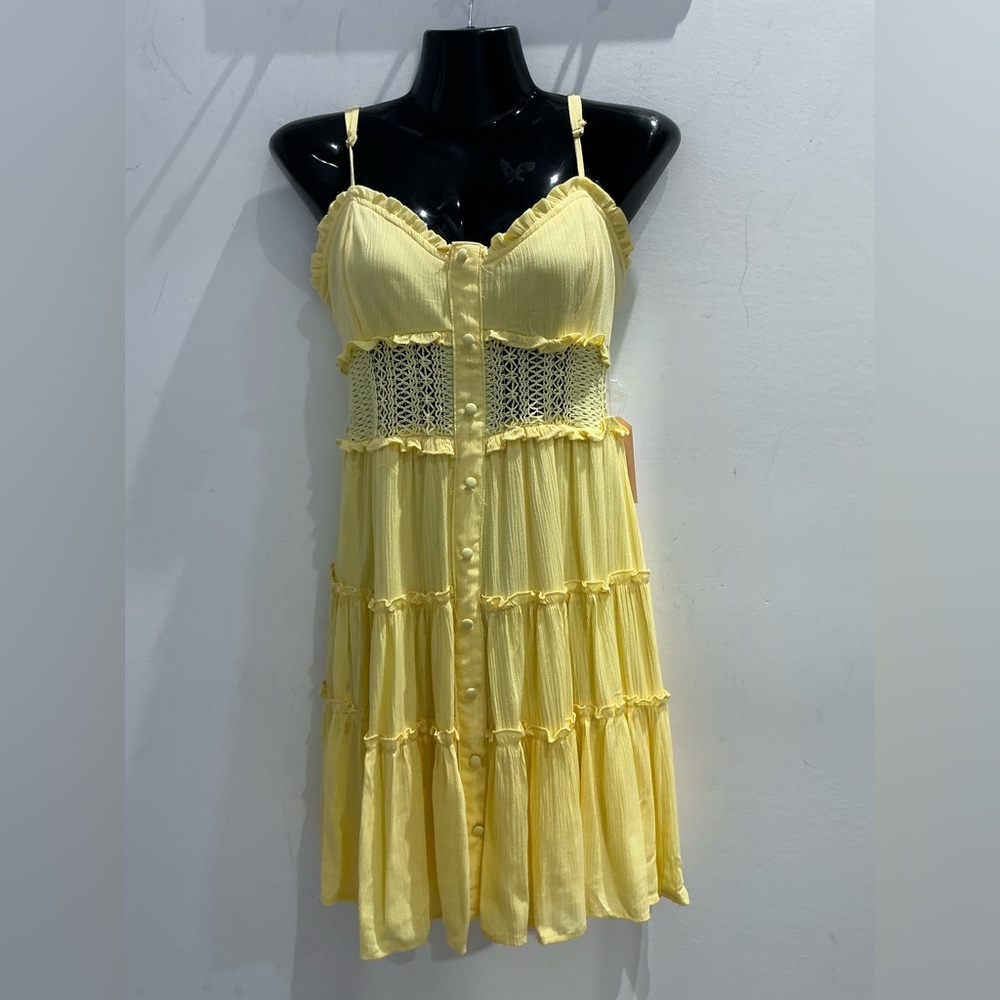 Yellow Sundress with Lace Detail